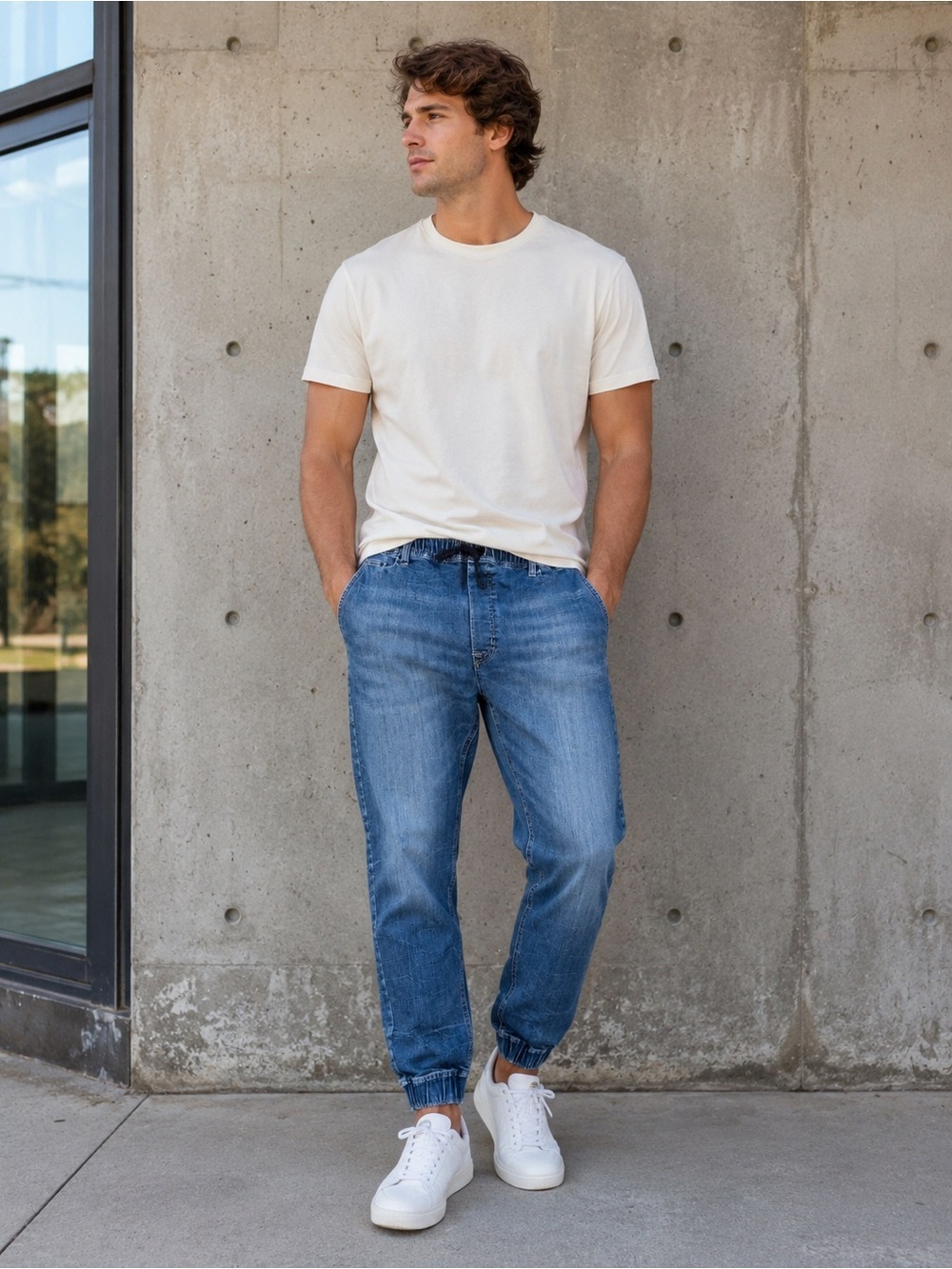 American Eagle Outfitters Active Flex Denim Joggers XL Pull-On Stretch Jeans